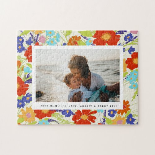 Landscape Wildflower Frame Mothers Day Gift Jigsaw Puzzle