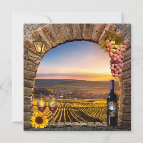 Landscape Wine Vineyard Winery Wedding Invitation