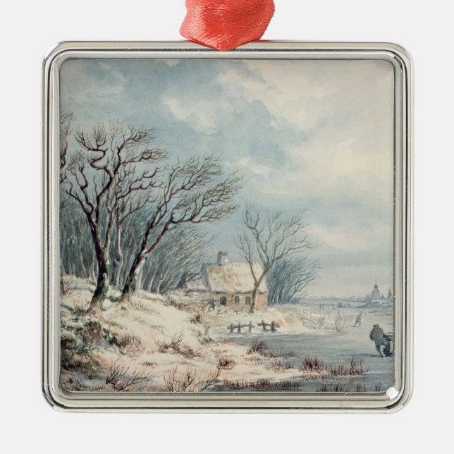 Landscape: Winter Metal Ornament (Front)