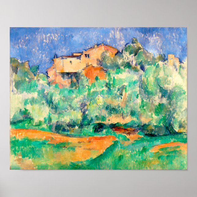 Landscape with a House, Cezanne Poster (Front)