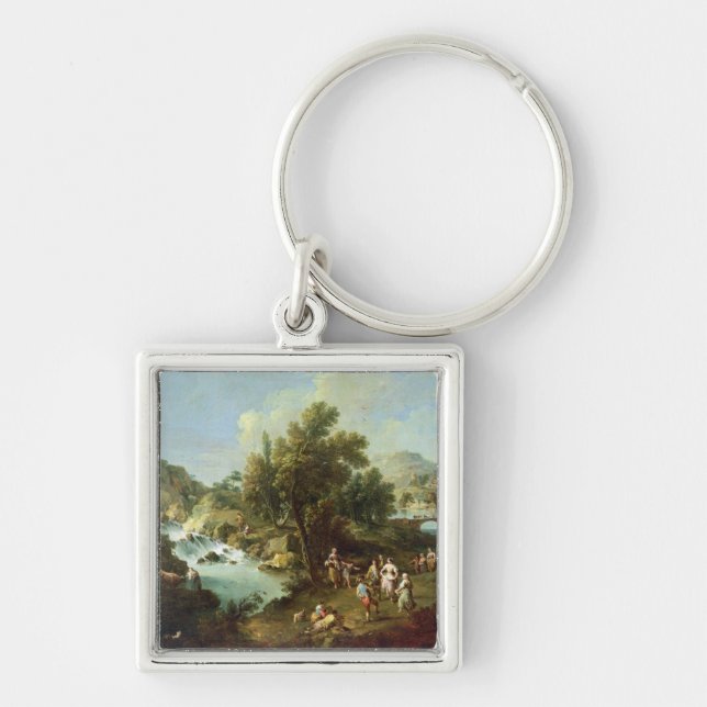 Landscape with a River and Dancing Peasants (oil o Keychain (Front)
