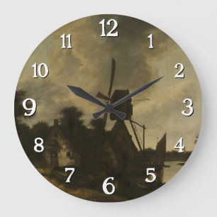 Landscape with a Windmill – Salomon Rombouts Large Clock