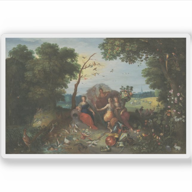 Landscape with Allegories of the Four Elements Sticker (Front)