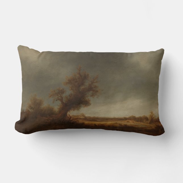 Landscape with an old oak, Adriaen van Ostade, Can Lumbar Pillow (Front)