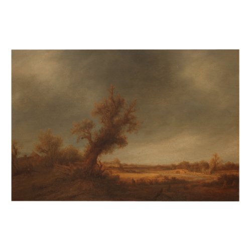 Landscape with an old oak Adriaen van Ostade Can Wood Wall Art