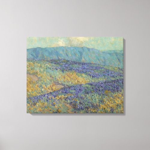 Landscape with Blue Flowers by Granville Redmond Canvas Print