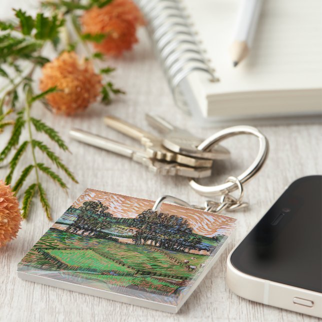 Landscape with Bridge Across the Oise Keychain (Front Right)