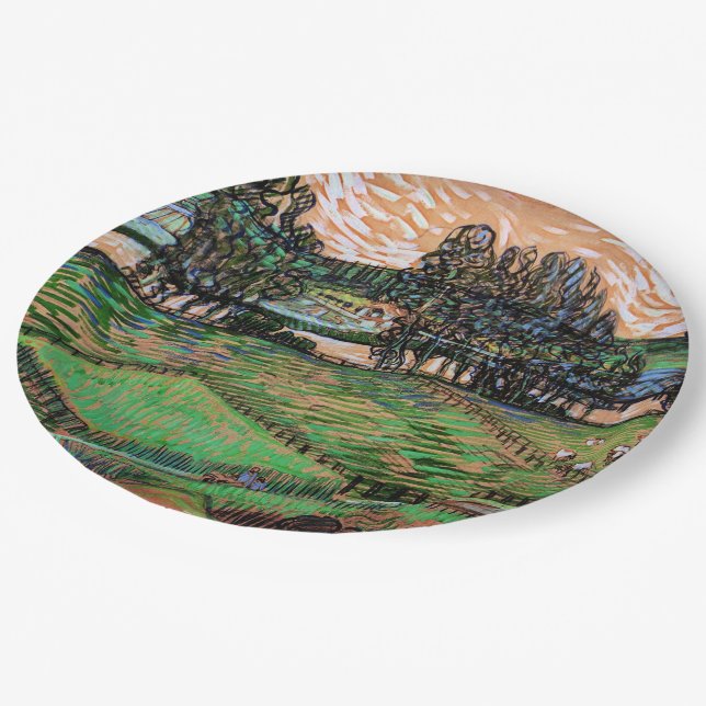 Landscape with Bridge Across the Oise Paper Plates (Angled)