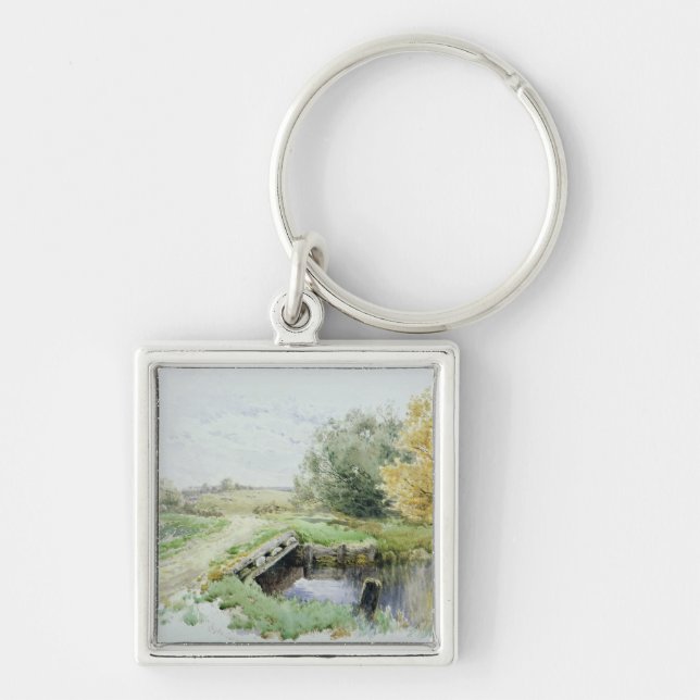 Landscape with bridge over a stream keychain (Front)