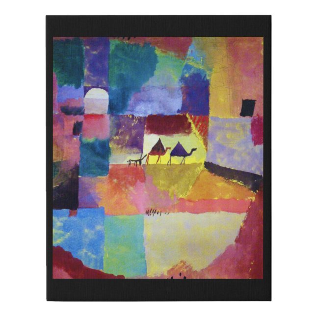 Landscape with Camels, Paul Klee Faux Canvas Print (Front)