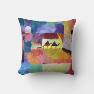 Landscape with Camels, Paul Klee Throw Pillow