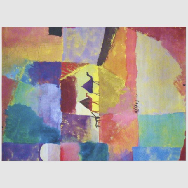 Landscape with Camels, Paul Klee Tissue Paper (Front)