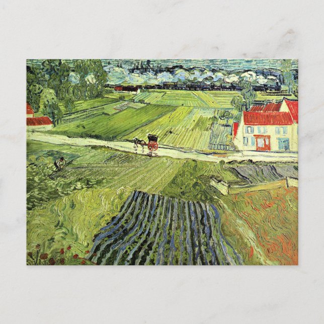 Landscape with Carriage and Train Postcard (Front)