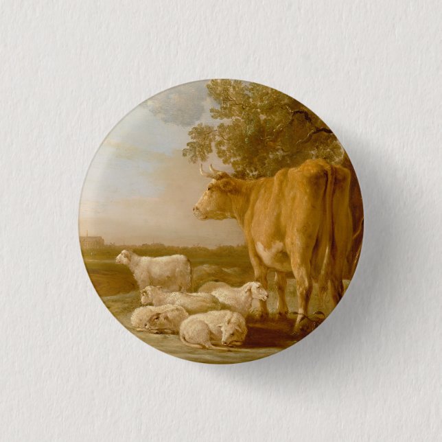 Landscape with cattle Aelbert Cuyp   Button (Front)
