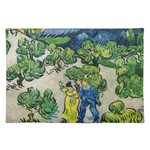 Landscape with Couple Walking by Vincent van Gogh Cloth Placemat