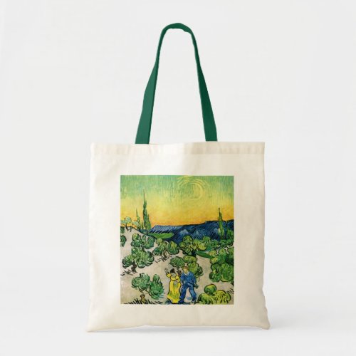 Landscape with Couple Walking by Vincent van Gogh Tote Bag