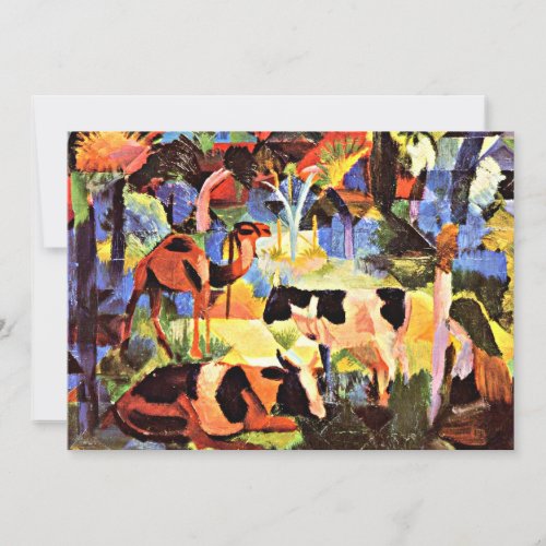 Landscape with Cows and a Camel Card