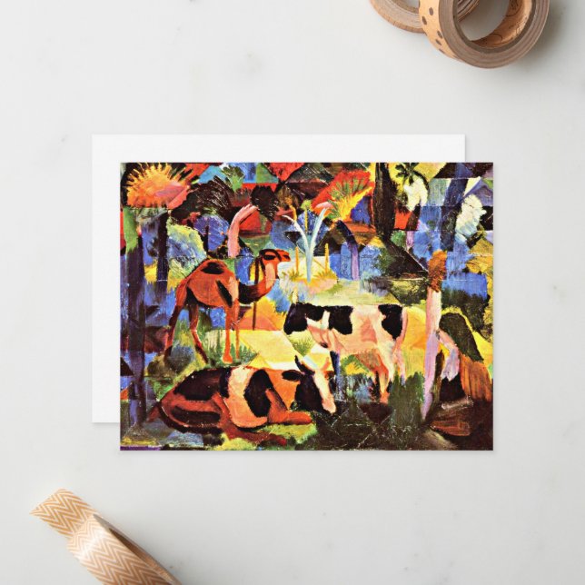 Landscape with Cows and a Camel, Note Card (Front/Back In Situ)