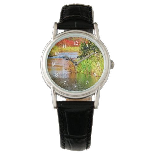 Landscape with Creek Peaceful Scenic Autumn View Watch