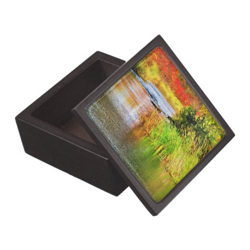 Landscape with Creek Peaceful Scenic View Autumn Gift Box