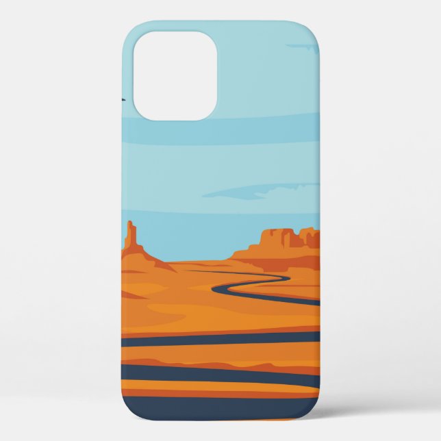  landscape with deserted valley, mountains, dark w Case-Mate iPhone case (Back)