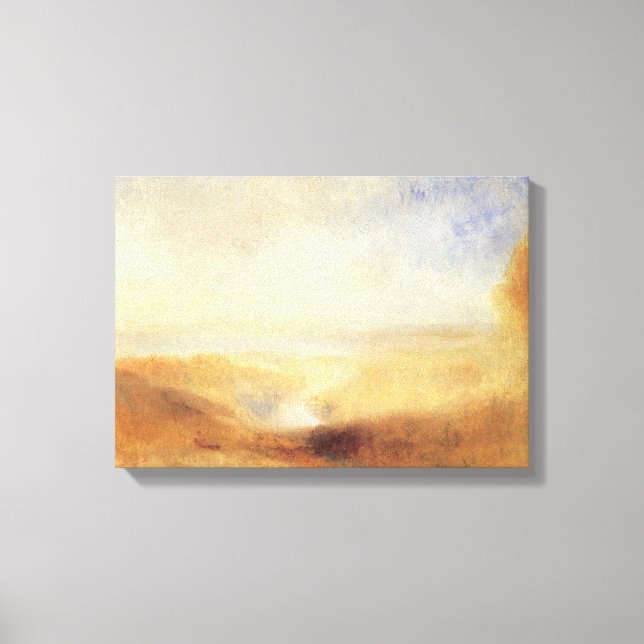 Landscape with Distant River Bay by Joseph Turner Canvas Print (Front)