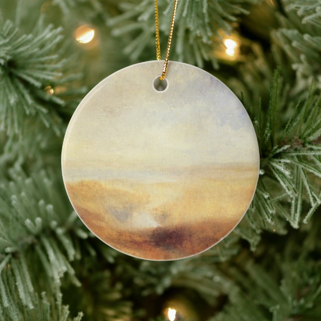 Landscape with Distant River Bay by Joseph Turner Ceramic Ornament (Tree)