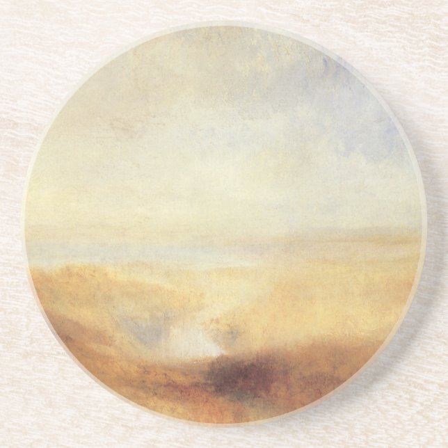 Landscape with Distant River Bay by Joseph Turner Drink Coaster (Front)