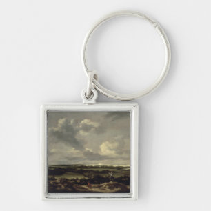 Landscape with Dunes near Haarlem (oil on canvas) Keychain