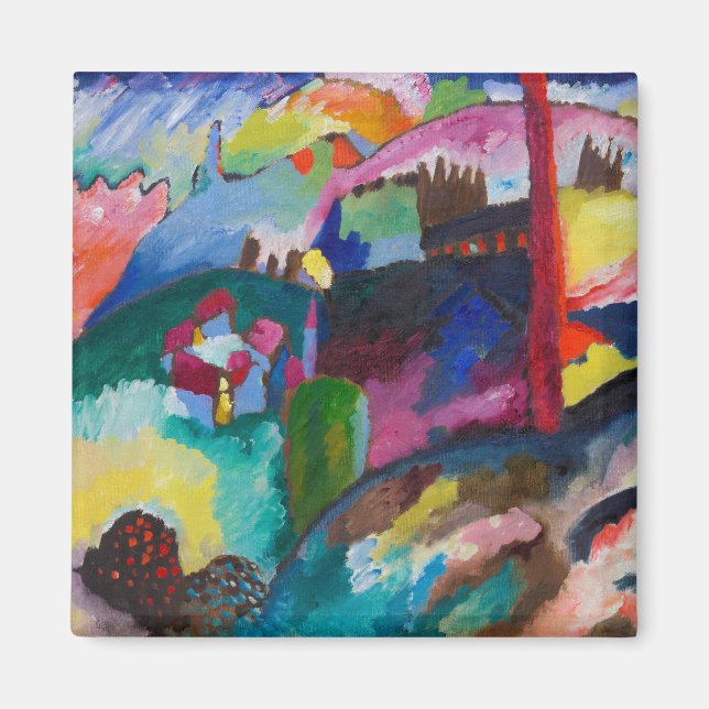 Landscape with Factory Chimney, Wassily Kandinsky Magnet (Front)