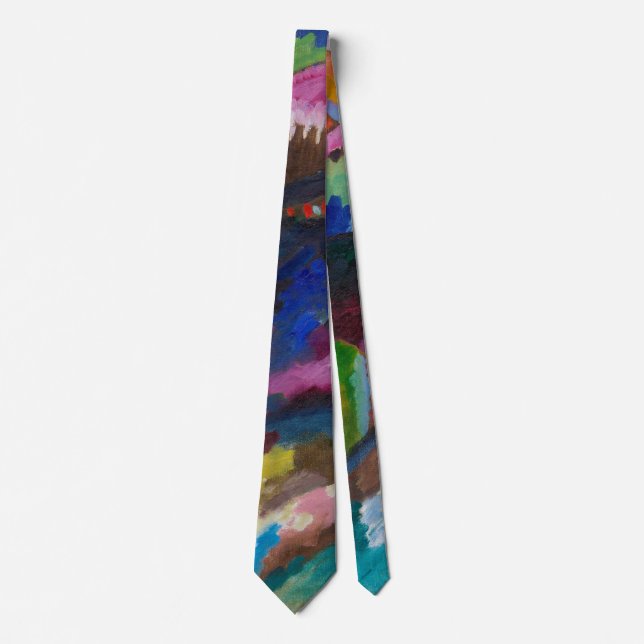 Landscape with Factory Chimney, Wassily Kandinsky Neck Tie (Front)