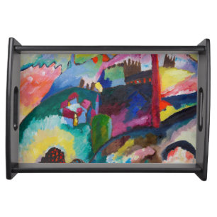 Landscape with Factory Chimney, Wassily Kandinsky Serving Tray