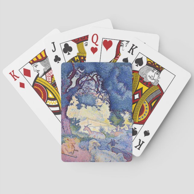 Landscape with Goats (by Henri-Edmond Cross) Poker Cards (Back)