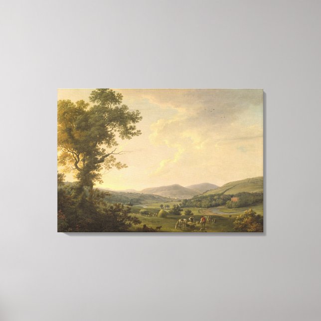 Landscape with Haymakers and a Distant View of a G Canvas Print (Front)