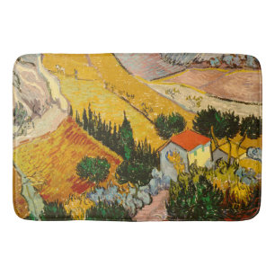 Landscape with House and PloughmaVincent van Gogh Bath Mat
