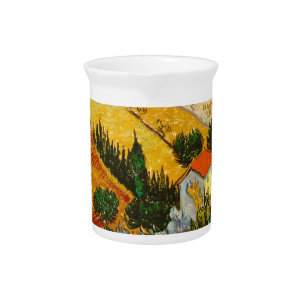 Landscape with House and PloughmaVincent van Gogh Beverage Pitcher