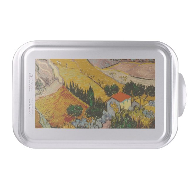Landscape with House and PloughmaVincent van Gogh  Cake Pan (Front)
