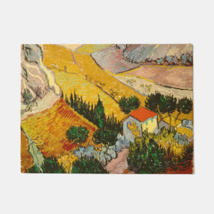 Landscape with House and PloughmaVincent van Gogh Doormat