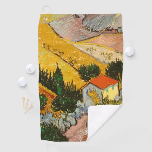 Landscape with House and PloughmaVincent van Gogh  Golf Towel