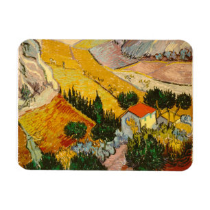 Landscape with House and PloughmaVincent van Gogh Magnet