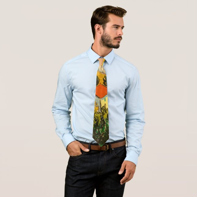 Landscape with House and PloughmaVincent van Gogh  Neck Tie (In Situ)