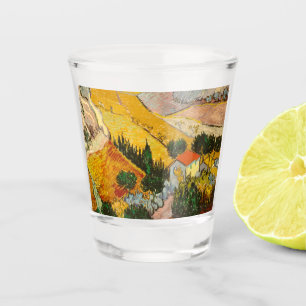 Landscape with House and PloughmaVincent van Gogh Shot Glass
