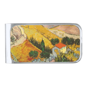 Landscape with House and PloughmaVincent van Gogh Silver Finish Money Clip