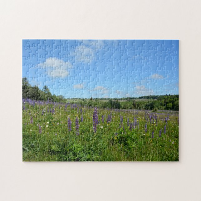 Landscape with lupins  - jigsaw puzzle (Horizontal)