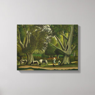 Landscape with Milkmaids by Henri Rousseau Canvas Print
