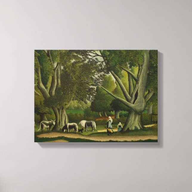 Landscape with Milkmaids by Henri Rousseau Canvas Print (Front)