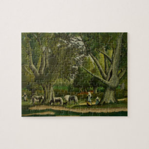 Landscape with Milkmaids by Henri Rousseau Jigsaw Puzzle