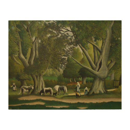 Landscape with Milkmaids by Henri Rousseau Wood Wall Art