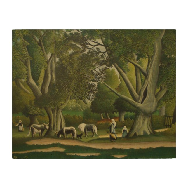 Landscape with Milkmaids by Henri Rousseau Wood Wall Art (Front)