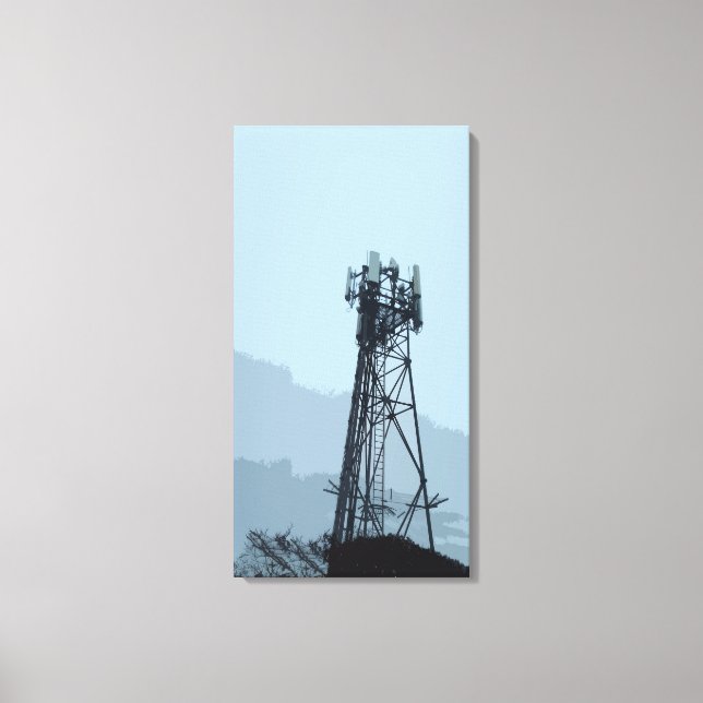 Landscape with Mobile Signal Tower. Canvas Print (Front)